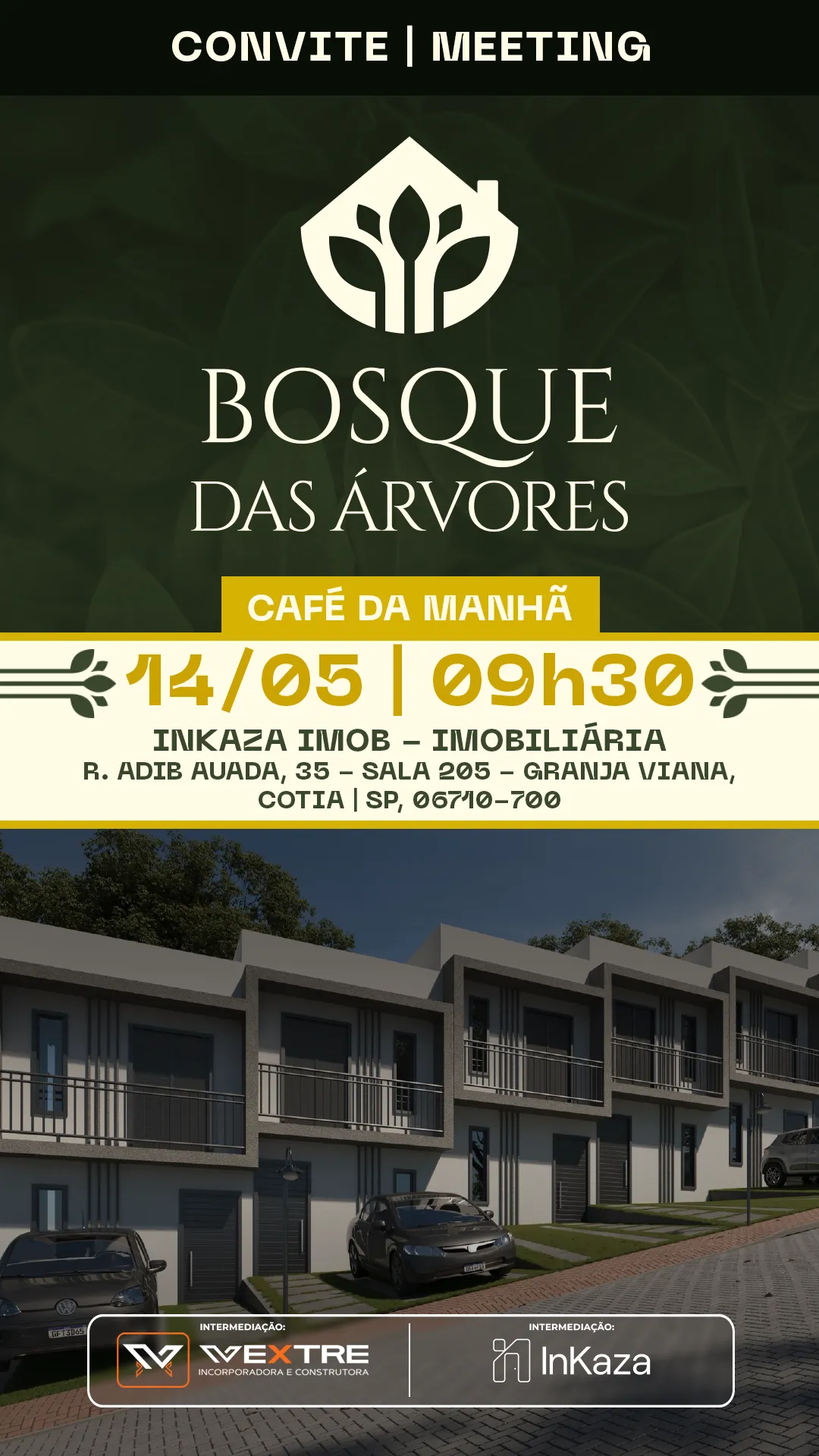 Convite do meeting com corretores na Inkaza