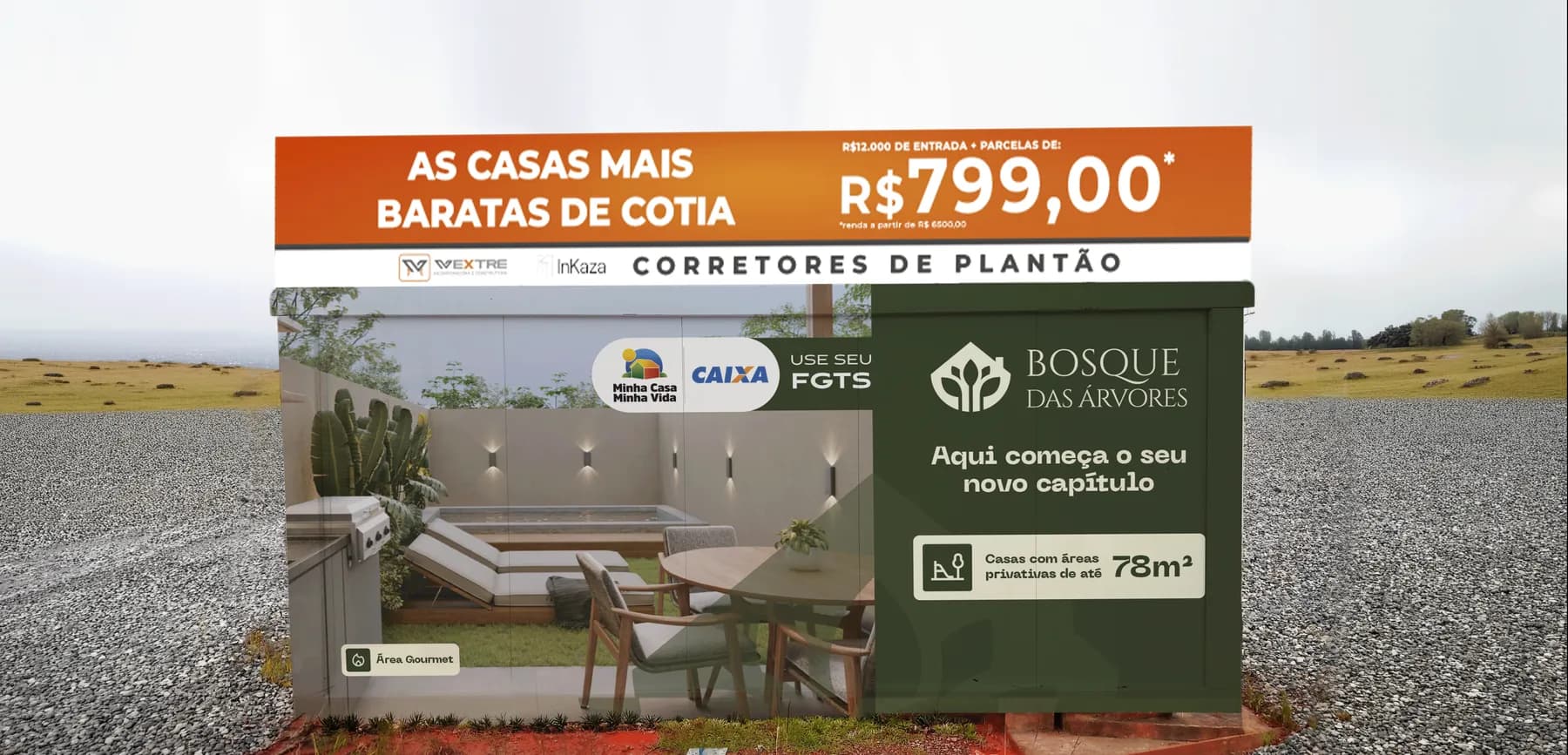 Stand em container do Bosque das Árvores — traseira